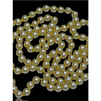Бусы жемчужные длинные Арт 01/золотисто-бежевый