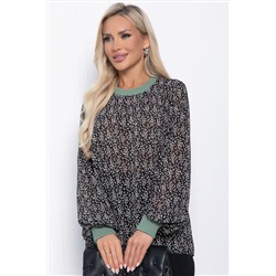 Блуза Шафран (черная/мелкие цветы) Б10796