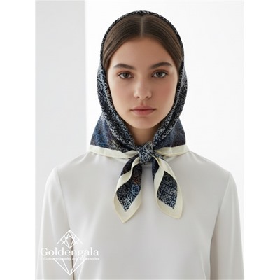 Косынка шелковая с принтом Арт 25183/013