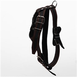 Шлейка кожаная «Караульная» на фетре, 3.6 см, ОШ 40-74 см, ОГ 95-110 см, чёрная