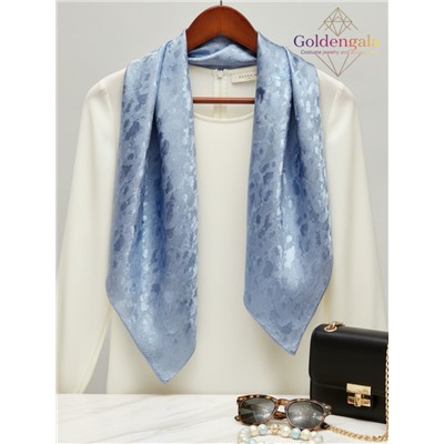 Платок однотонный из натурального шелка васильковый Арт В1051/19