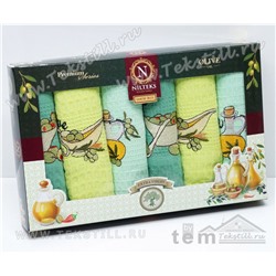 Кухонные Вафельные Полотенца Салфетки 45x65 см. 6 шт/уп. OLIVE - Nilteks