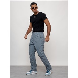 Брюки утепленный мужской зимние спортивные серого цвета 21137Sr