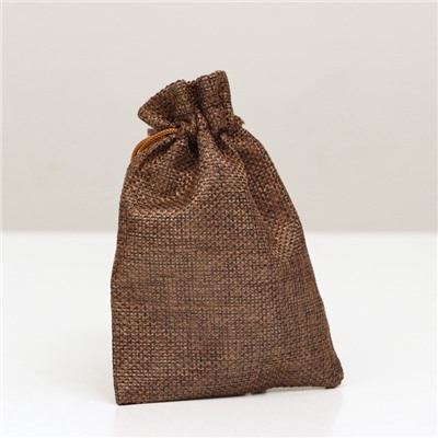 Холщовый мешочек для украшений, подарков и трав, текстиль «Эко», чёрный, 10×14 см