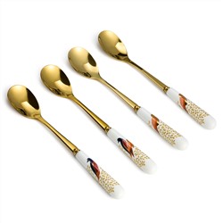 НАБОР ЛОЖЕК ЧАЙНЫХ LEFARD "GOLDEN BIRDS" 4 ШТ. (КОР=36НАБ.)