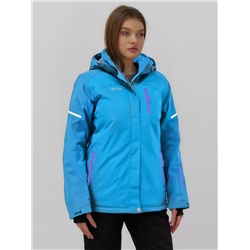 Горнолыжная куртка женская зимняя голубого цвета 01_1Gl