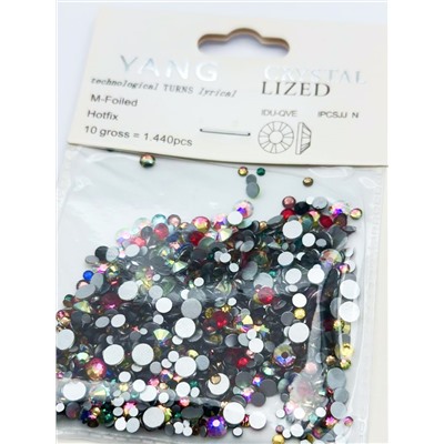 Nail Art Стразы для декора ногтей, микс (6#,8#,10#,12#,16#,20#), разноцветный, 1440 шт./уп.