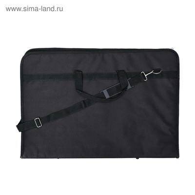 Папка для чертежей и рисунков А2, 650×450×50 мм, с ручками, текстильная, Estado, 3 кармана, чёрная