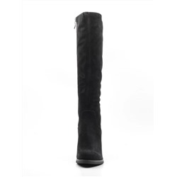 02-M19-673 BLACK Сапоги зимние женские (натуральная замша, натуральный мех (еврозима))