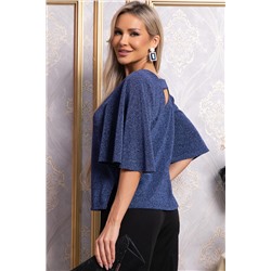 Блуза праздничная Ты ослепляешь! (темно-синяя) Б14844-8М