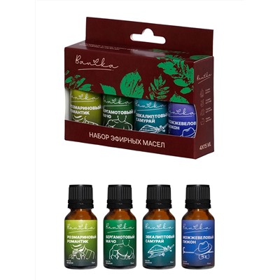 Набор масел эфирных "Banika" Для него" (эвкалипт, бергамот, можжевельник, розмарин), 4х15мл