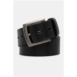 Pasek skórzany męski z fakturą kolor czarny