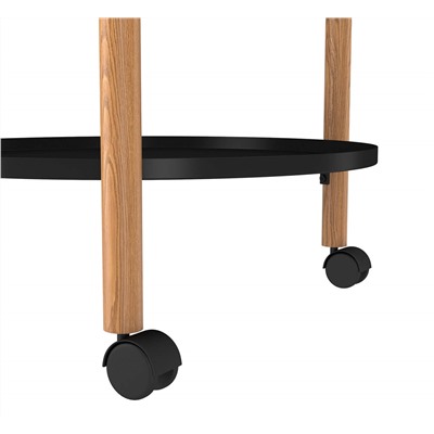 Сервировочный столик SHT-CT62
                        черный муар / светлый орех