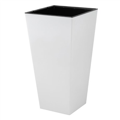 Горшок для цветов InGreen London CUBE 250х250х470 мм, 19,4 л, c дренажной вставкой IG780310048 белоснежный жасмин