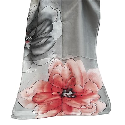 Шарф шифоновый с цветочным рисунком 3D Арт М52/15