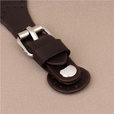 Застёжка для сумки на кнопке, 8×3 см, коричневая