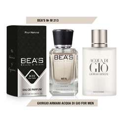 Beas M213 Giorgio Armani Acqua Di Gio Men edp 25 ml, Парфюм мужской Beas M213 создан по мотивам аромата Giorgio Armani Acqua Di Gio