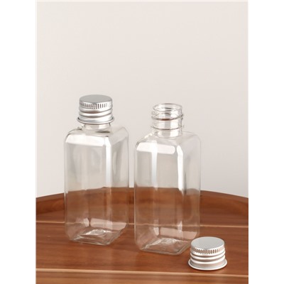 Набор для хранения, 2 бутылочки по 50 мл, 9×3 см, цвет серебристый/прозрачный