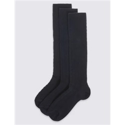 3pk of Cable Knee High Socks