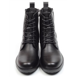01-5570-1 BLACK  BLACK Ботинки демисезонные (натуральная кожа, байка)