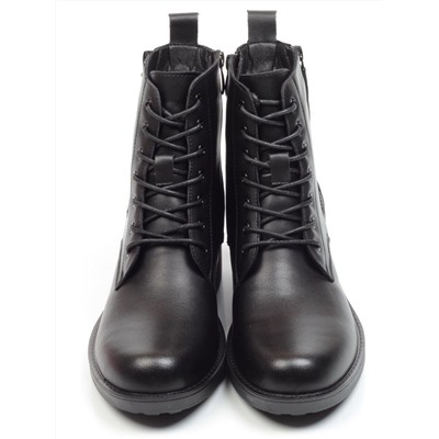 01-5570-1 BLACK  BLACK Ботинки демисезонные (натуральная кожа, байка)