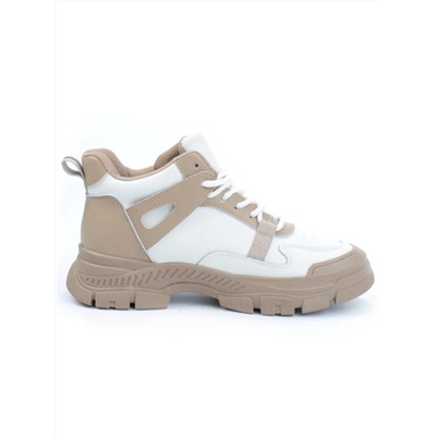 05-P51-2Z BEIGE Кроссовки женские зимние (натуральная и искусственная кожа, шерсть)
