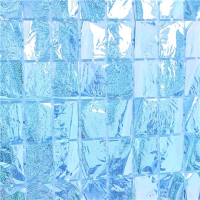 Праздничный занавес голография, 100 × 200 см., цвет голубой