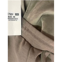 E752 GRAY/BEIGE Брюки спортивные утепленные женские (хлопок 95%, полиэстер 5%)