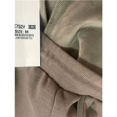E752 GRAY/BEIGE Брюки спортивные утепленные женские (хлопок 95%, полиэстер 5%)