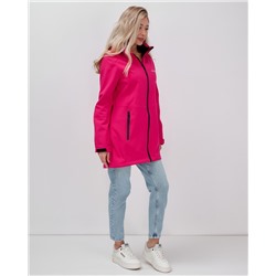 Парка спортивная женская с капюшоном softshell розового цвета 9568R