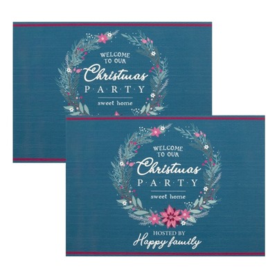 Салфетки на стол новогодние «Венок», ПВХ, 40×29 см, 2 шт.