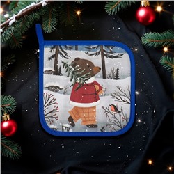 Прихватка Этель Forest bear саржа, 19х19см,100% хл,ватин 250г/м2