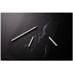 Блокнот для эскизов и зарисовок 20л. А5 на склейке Clairefontaine "Carb'ON", 120г/м2, мелкозер.,черн