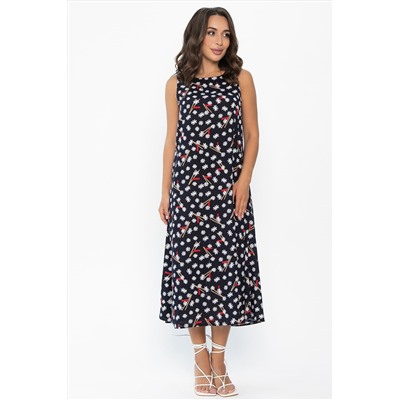 Сарафан Кампари (синий/цветы) П13995-10М