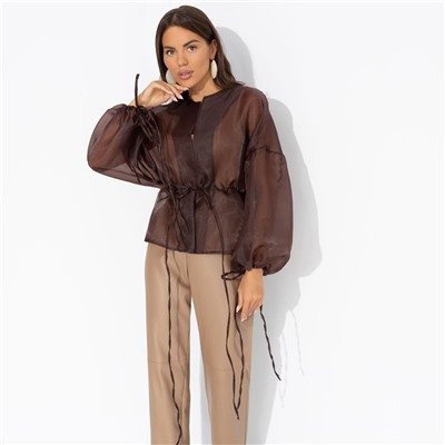 Жакет из полупрозрачной ткани, Вершина восхищения (коричневый)