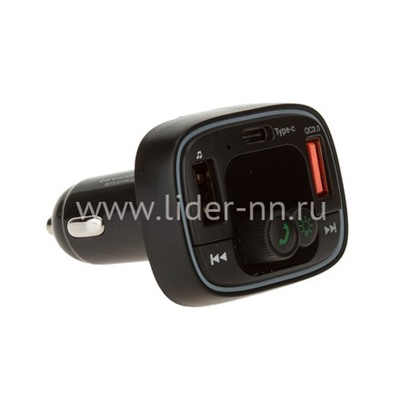 MP3 FM Modulator/АЗУ USB/PD QC3.0 FaizFULL (2 USB/Micro SD/дисплей) FS28 (черный)
