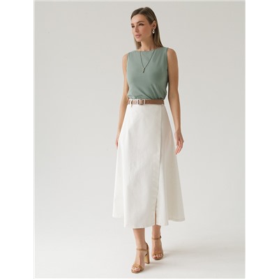 Юбка на запАх из эластичного денима