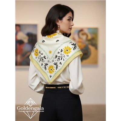 Косынка шелковая с принтом Арт 25183/012