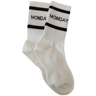 Tide, demi-season cotton white sports knee socks for men and women, internet celebrity, mid-length
