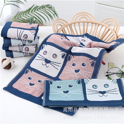 Gauze towel, children's cute scarf, wholesale