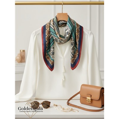 Косынка шелковая с принтом Арт 25183/011