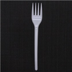Вилка одноразовая «Стандарт», пластик, 15.5 см, столовая, белая