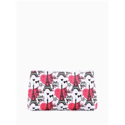 Косметичка-пенал на молнии, плоская, маленькая, с принтом, белая/розовая/чёрная