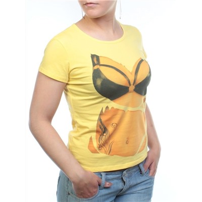 A1905106 YELLOW Футболка женская (95 % хлопок, 5% спандекс)