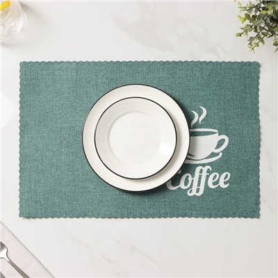 Салфетки сервировочные на стол Доляна Coffee, 4 шт., 44×29 см, бирюзовые
