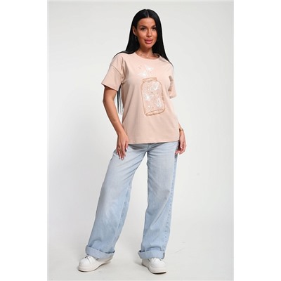 Женская футболка 85657 / бежевый