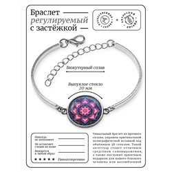 BSI-0147 Браслет металлический Розовый цветок жизни