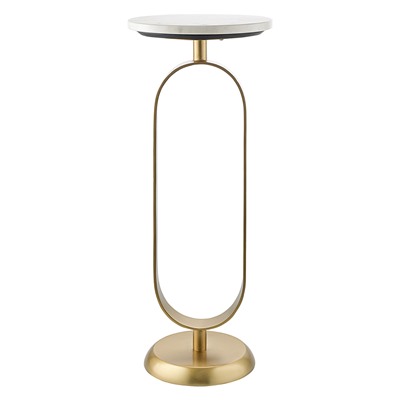 Столик приставной Svein, Ø25,5 см, мрамор/золотой