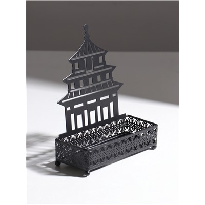 Подставка для мелочей металл «Дворец», чёрный, 6.3×14.5×18.5 см