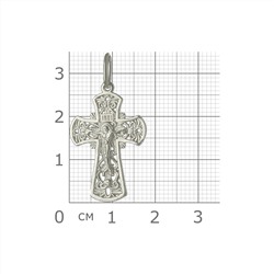 Крест из серебра литье белый